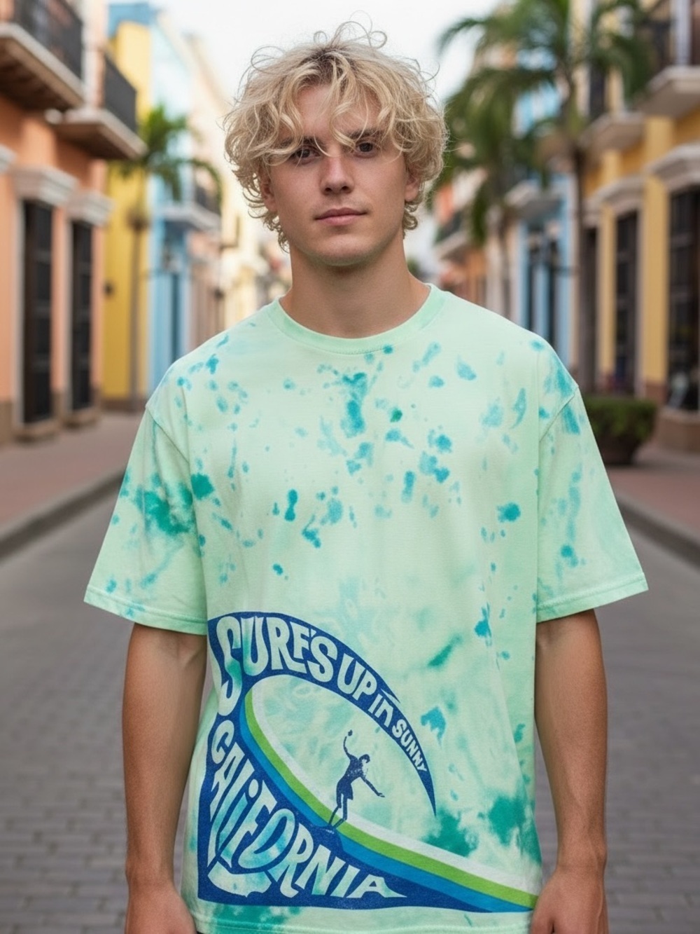 Mossimo bleached surfs up short sleeve tee xl 16